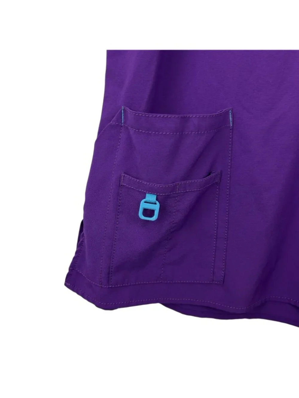 Carhartt Force Modern Fit Scrub Top Womens XL Purple Short Sleeve V Neck Logo - Picture 15 of 15